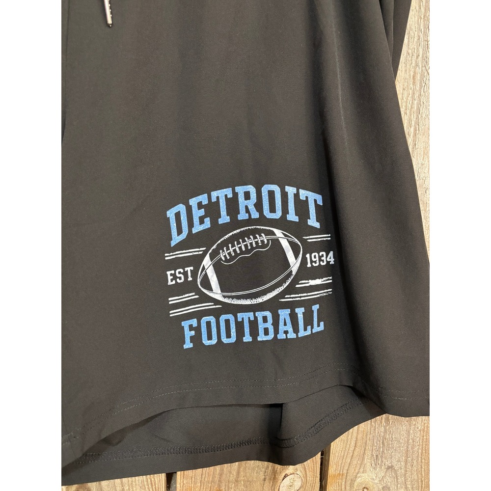 Detroit Football Est 1934 Athletic Shorts Black 4XL Drawstring Sportswear
